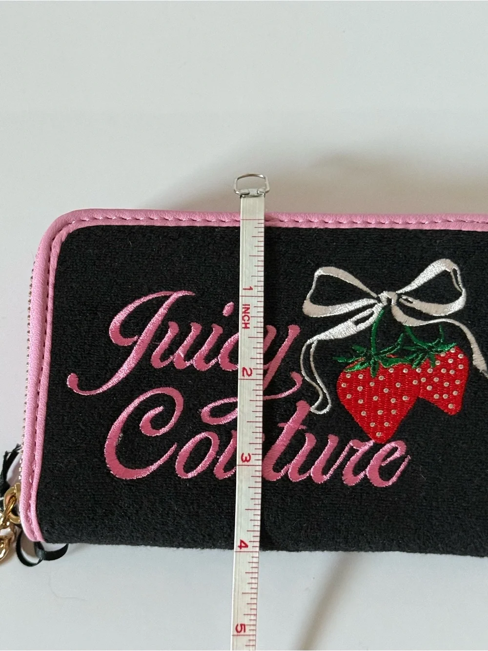 Juicy Couture Retro Strawberry Zip Around Wallet NWT Heart Charm